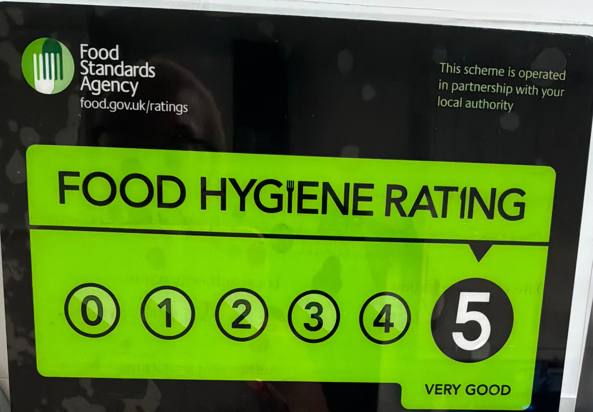 Food Hygiene Rating: 5 out of 5, Very Good — Food Standards Agency