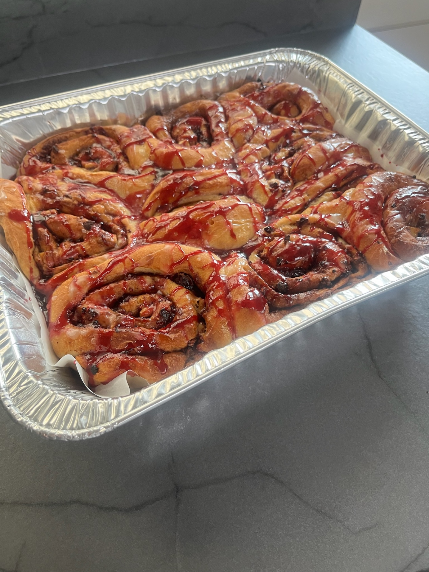 Cinnamon Rolls — Raspberry & White Chocolate
